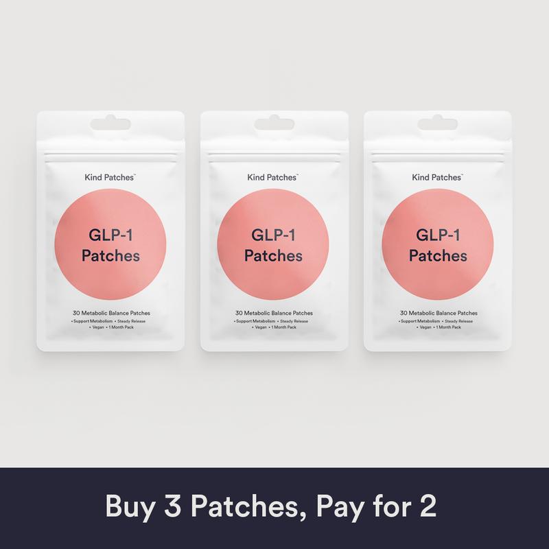 GLP-1 Patches with L Glutamine, Berberine, Chromium, Pomegranate and Cinnamon - 3 Pack, 90 Patches