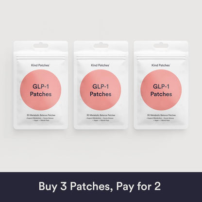 GLP-1 Patches with L Glutamine, Berberine, Chromium, Pomegranate and Cinnamon - 3 Pack, 90 Patches
