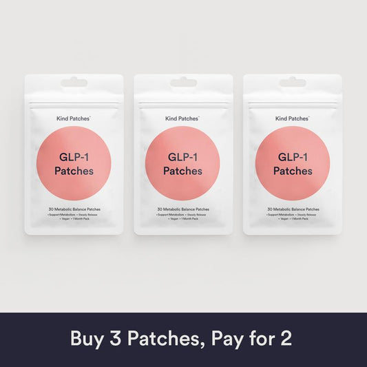 GLP-1 Patches with L Glutamine, Berberine, Chromium, Pomegranate and Cinnamon - 3 Pack, 90 Patches